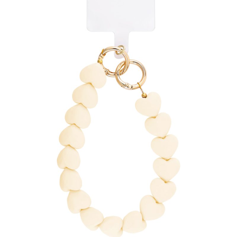 Privjesak za mobitel - bold heart bež