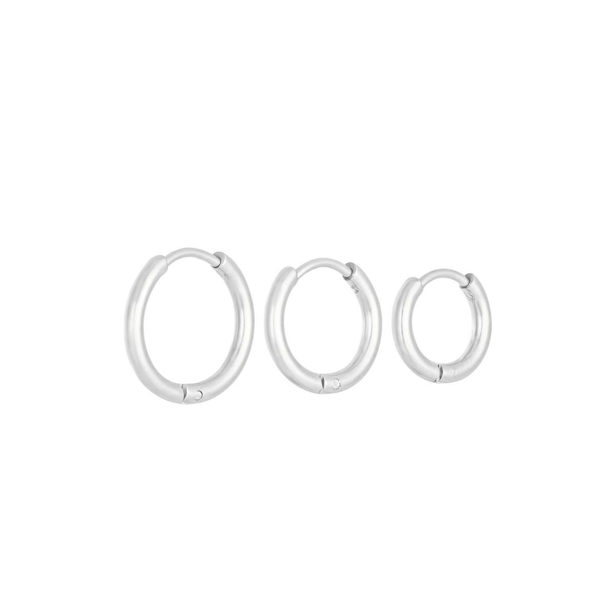 Naušnice Hoops set - srebreno